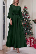 A Line Princess Jewel Neck Ankle Length Sequins Mother Dresses