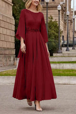 A Line Princess Jewel Neck Ankle Length Sequins Mother Dresses