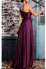Sheath One Shoulder Sleeveless Floor Length Mother Dresses