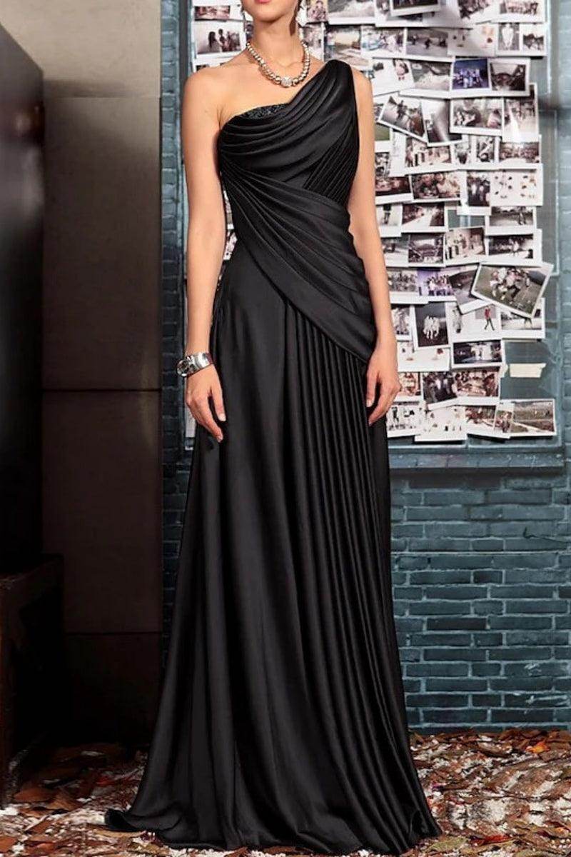Sheath One Shoulder Sleeveless Floor Length Mother Dresses