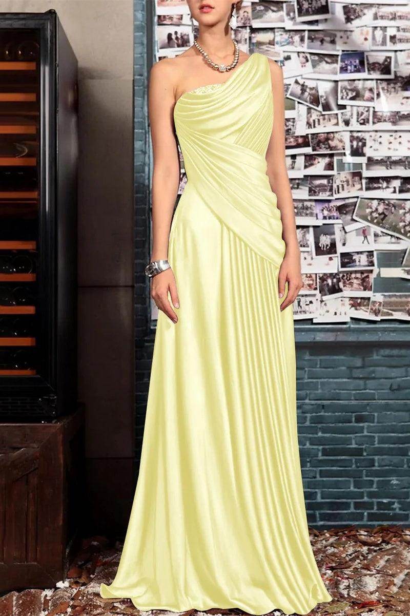 Sheath One Shoulder Sleeveless Floor Length Mother Dresses