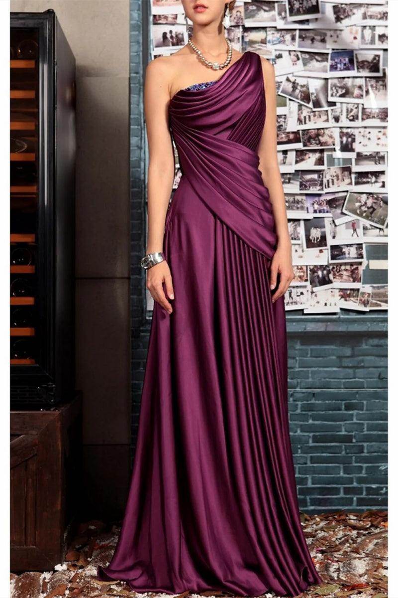 Sheath One Shoulder Sleeveless Floor Length Mother Dresses