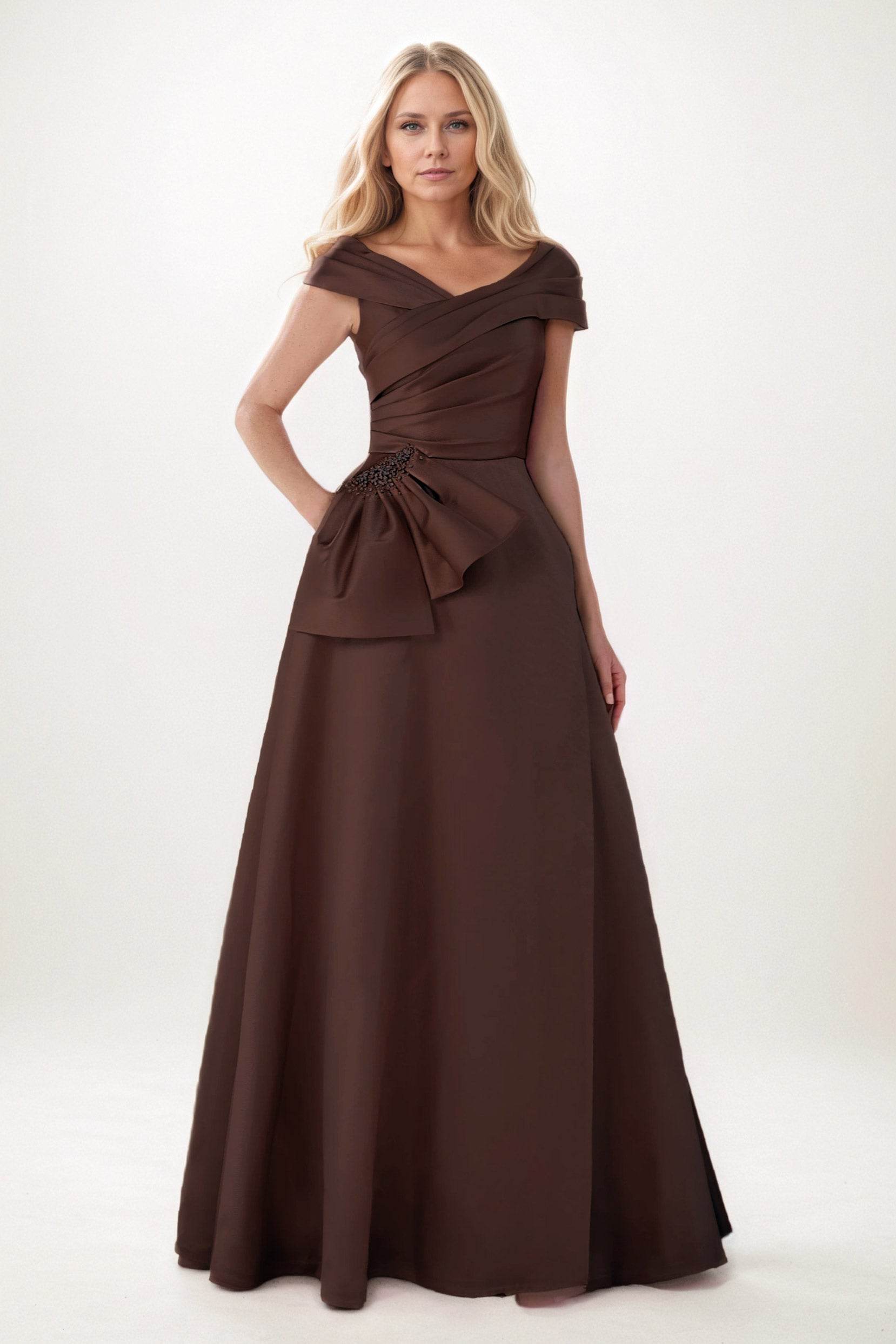 A-Line Maxi Satin Mother of the Bride Dresses