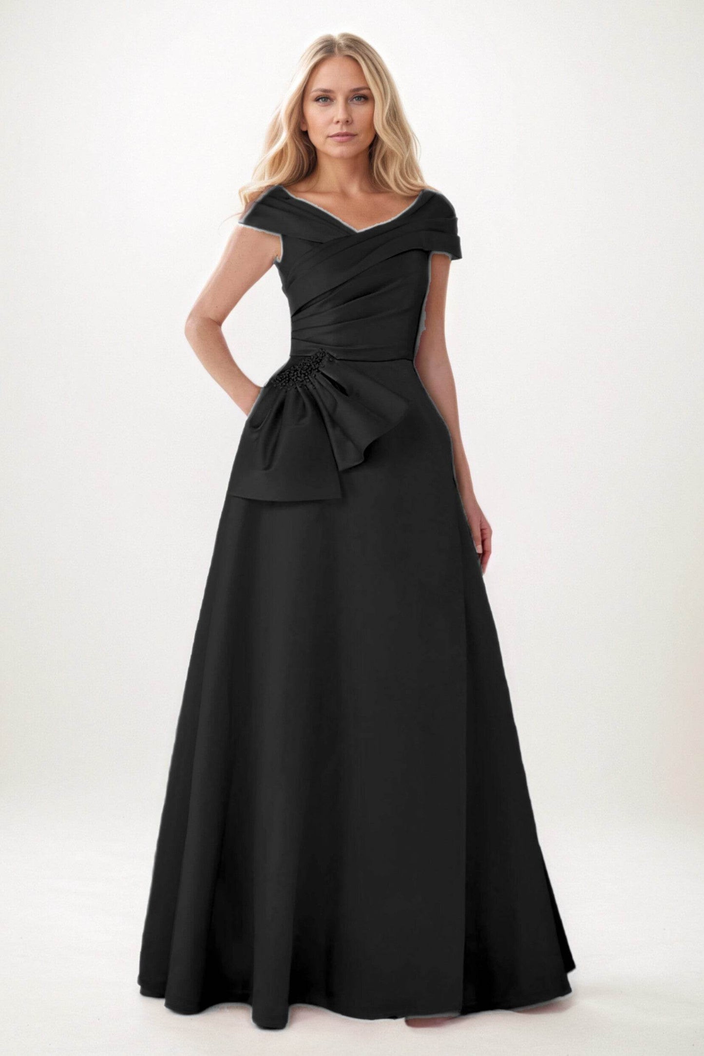 A-Line Maxi Satin Mother of the Bride Dresses