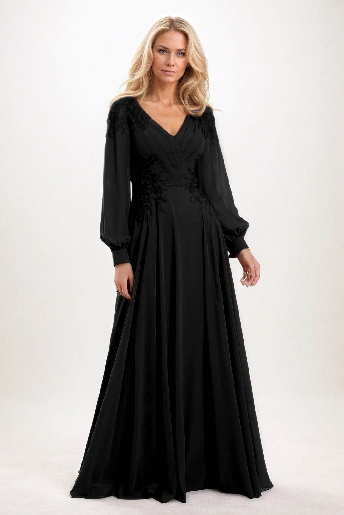A-Line Maxi Chiffon Mother of the Bride Dresses
