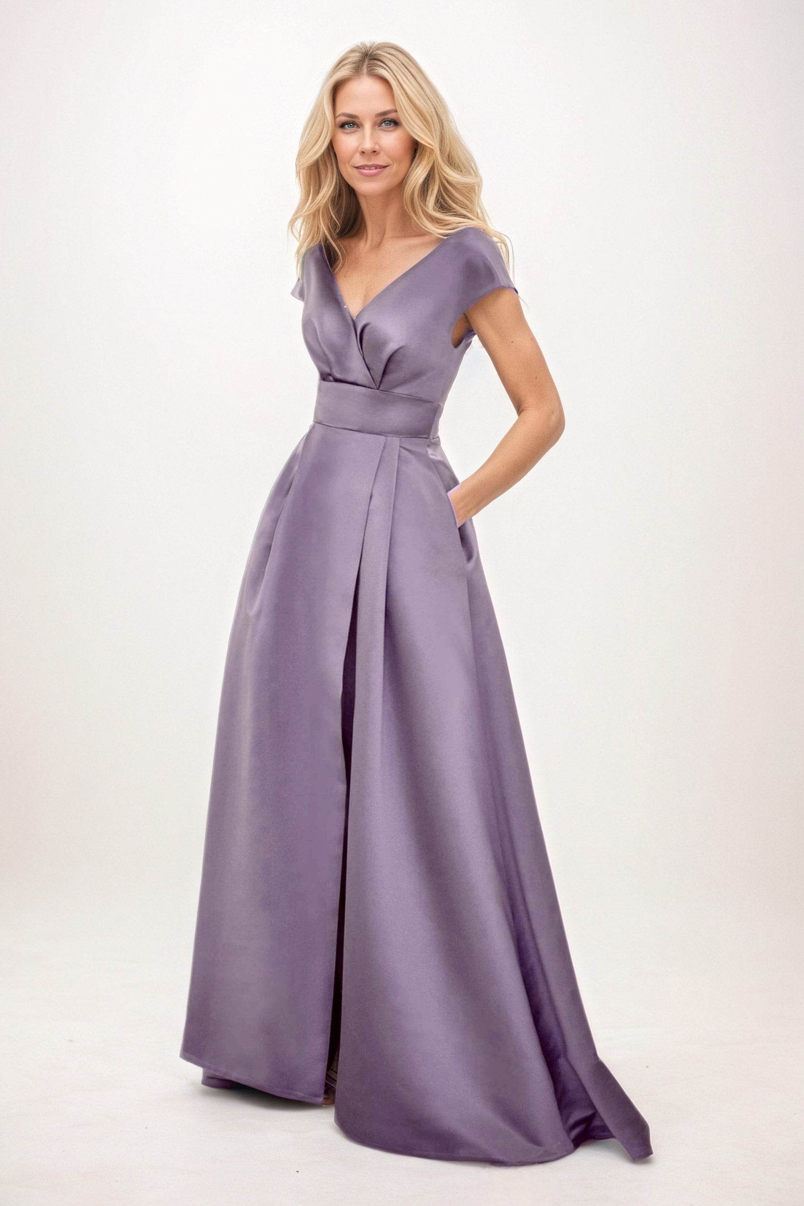 A-Line Maxi Satin Mother of the Bride Dresses