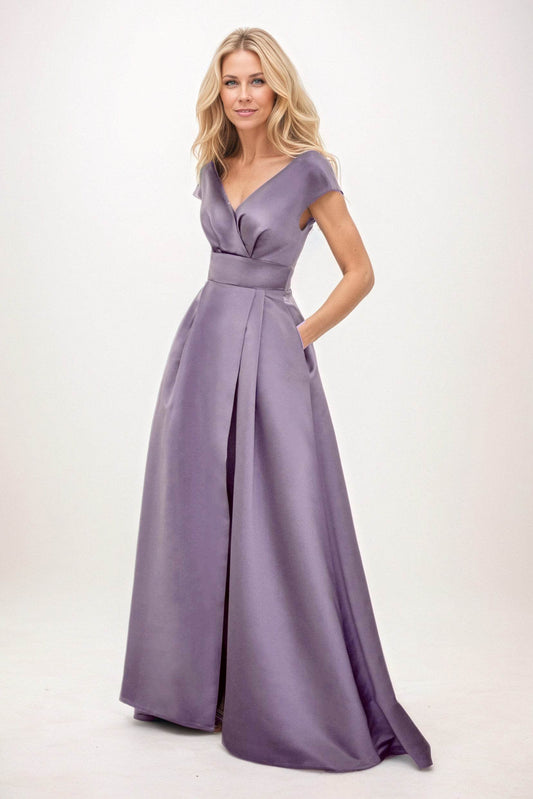 A-Line Maxi Satin Mother of the Bride Dresses
