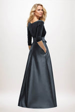 A-Line Maxi Velvet Satin Mother of the Bride Dresses