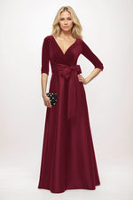 A-Line Maxi Velvet Satin Mother of the Bride Dresses