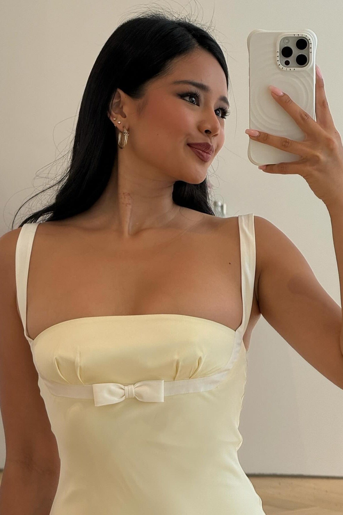 Charming Mermaid Strapless Light Yellow Long Prom Dress with Bowknot