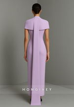 Shawl Sheath Ankle-Length Simple Evening Gowns with Cloak