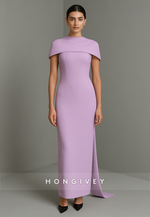 Shawl Sheath Ankle-Length Simple Evening Gowns with Cloak