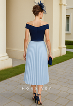 Off the Shoulder Floral Print Tea-Length Column Cocktail Dresses with Ruffles