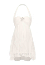 Chic Halter A Line Sweetheart Pink Short Party Dress with Ruffles