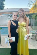 Sexy Pink Sweetheart Cutouts Long Party Dress