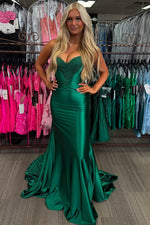 Forest Green V-Neck Bodycon Mermaid Dress