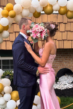 Pink Spaghetti Straps Mermaid Dress