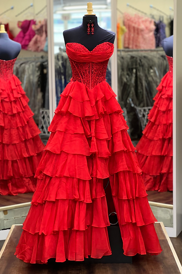 Blue Sweetheart Long A-line Dress