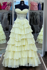 Blue Sweetheart Long A-line Dress