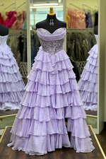 Blue Sweetheart Long A-line Dress