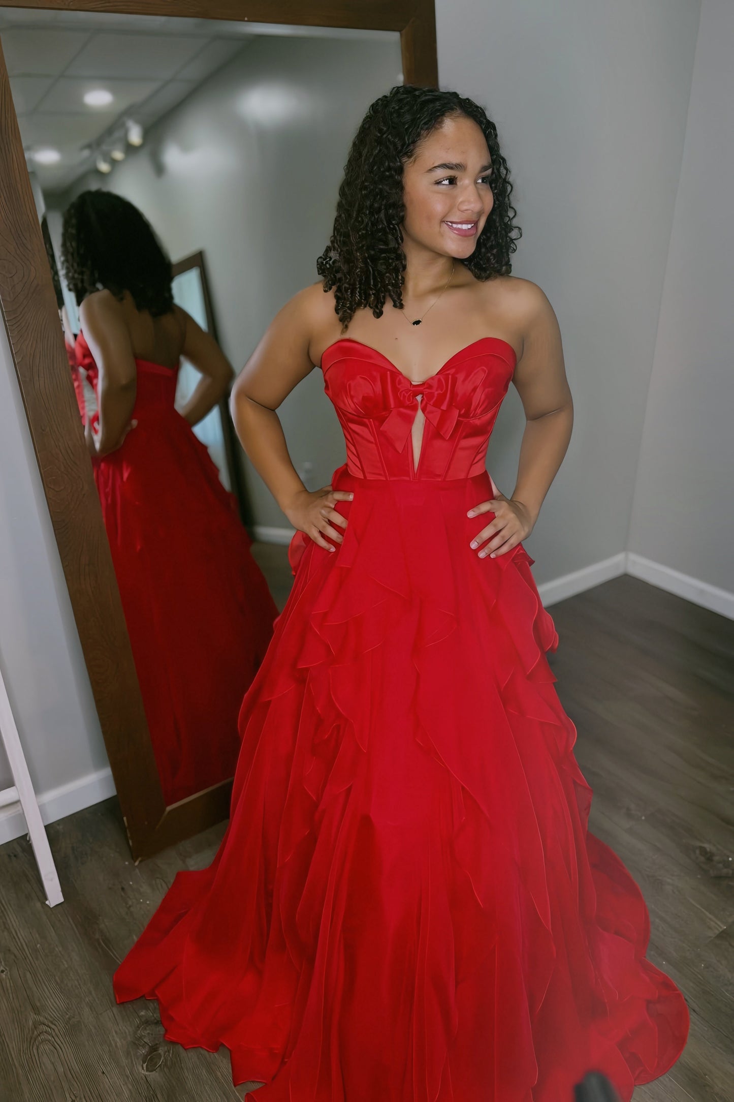 Light Yellow Sweetheart Long A-line Dress