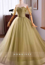 Off the Shoulder Sweetheart Princess Tulle Crisscross Back Prom Dresses