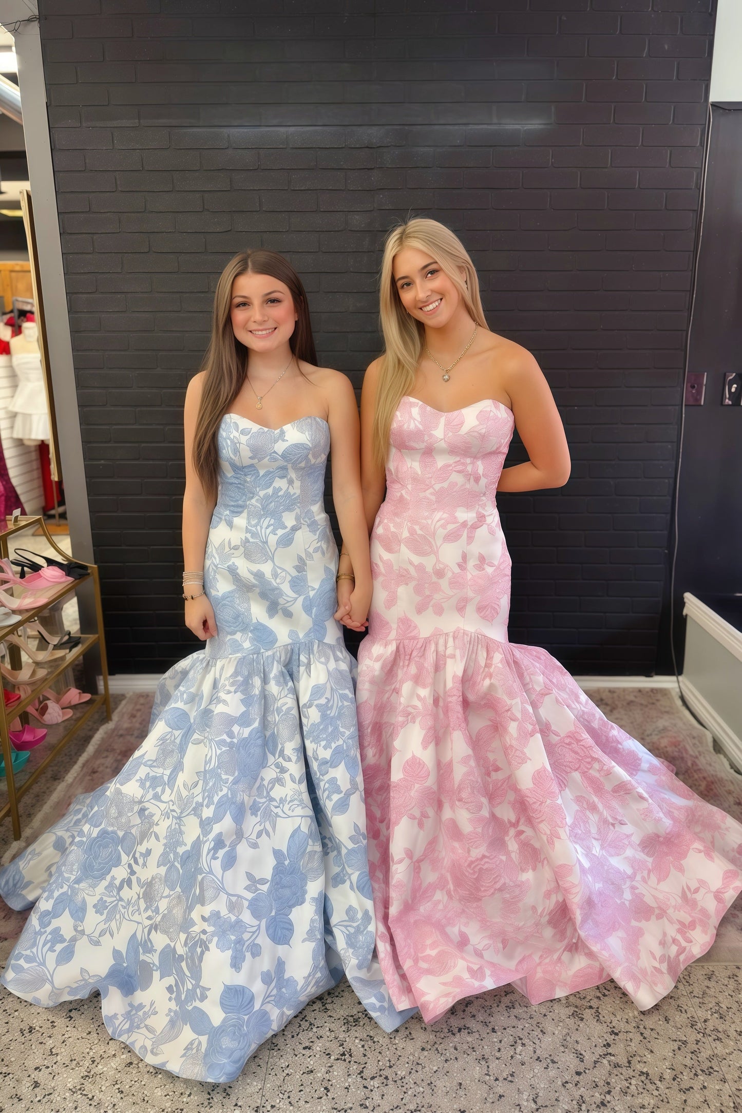 Lavender Sweetheart Embroidered Floral Mermaid Dress