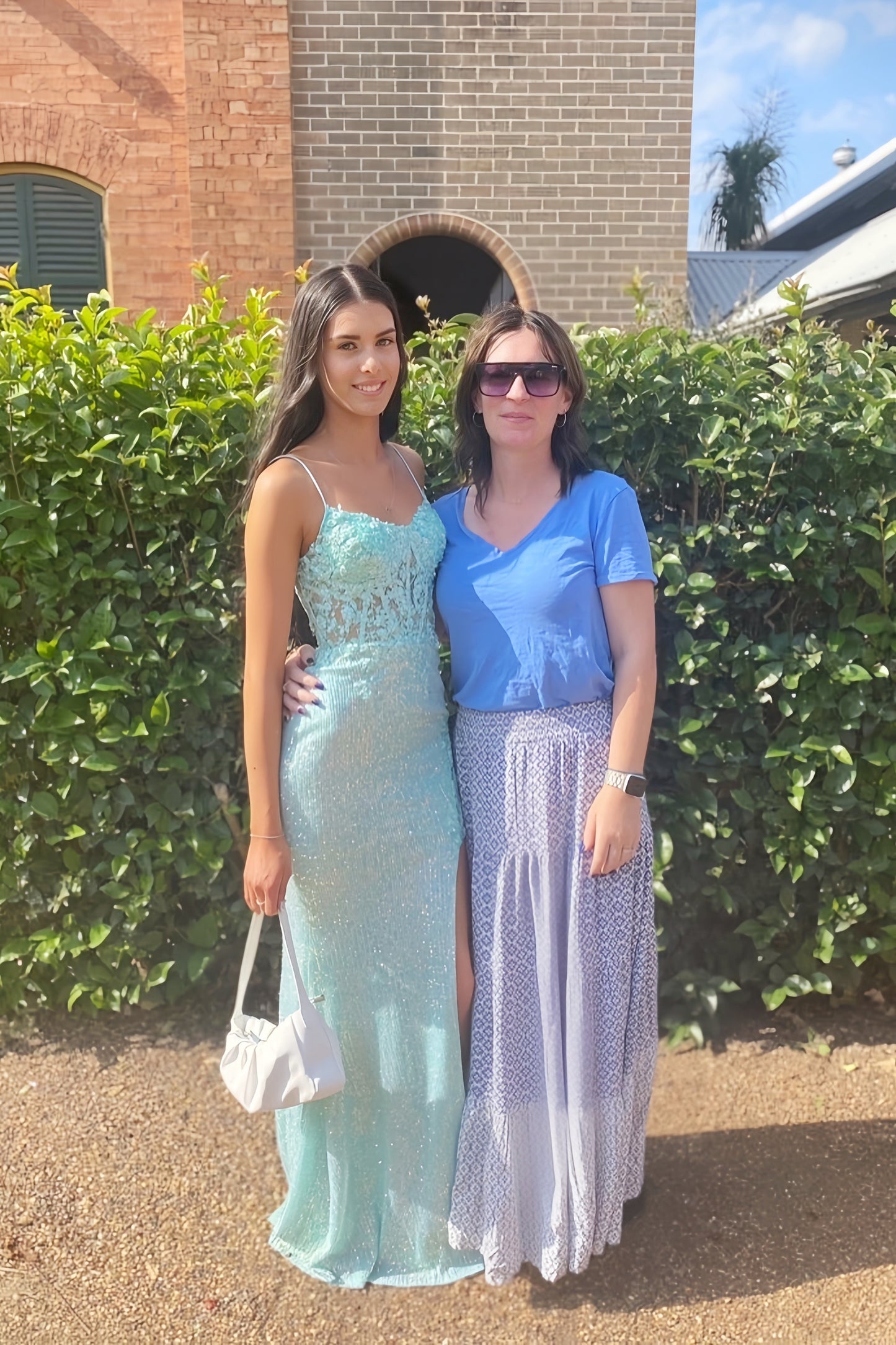 V-neck Spaghetti Strap Side Slit Prom Dress