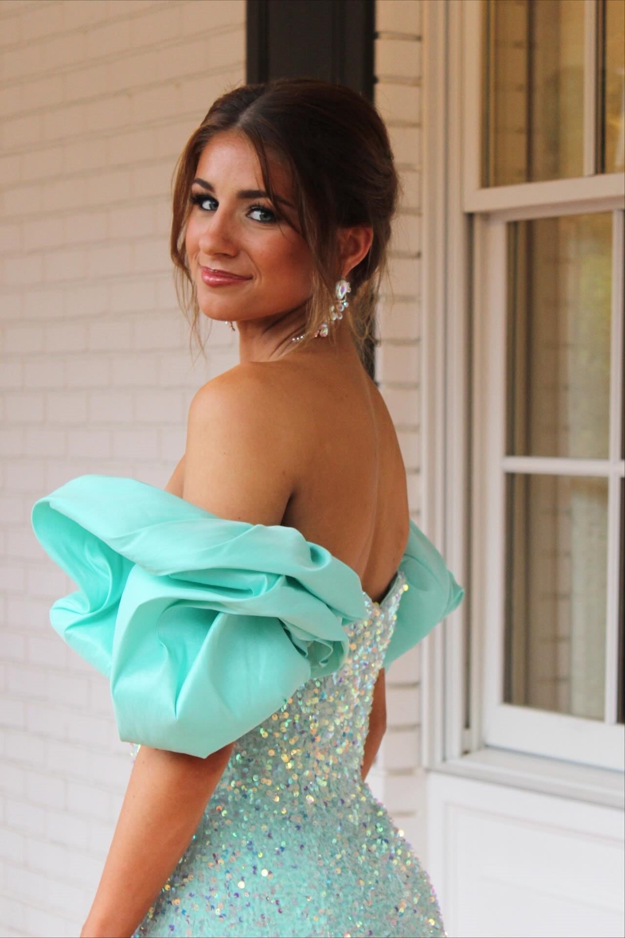 Tiffany Blue Sweetheart Sequin Mermaid Prom Dress
