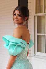 Tiffany Blue Sweetheart Sequin Mermaid Prom Dress