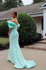 Tiffany Blue Sweetheart Sequin Mermaid Prom Dress
