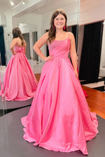 Spaghetti Straps Beaded Light Blue Ball Prom Dress