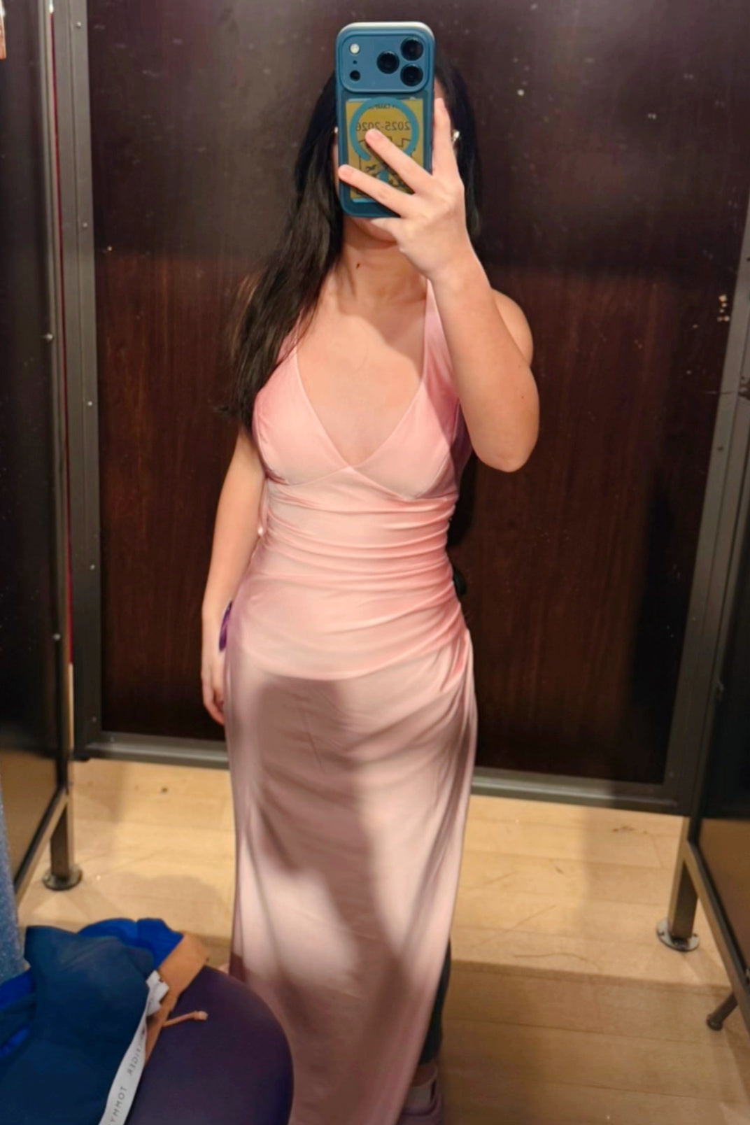Straps V-Neck Yellow Satin Slit Party Dress