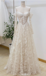 Timeless Bridal Gown Ball Gown Off The Shoulder White Lace Appliques Long Sleeves Wedding Dresses Elegant Bridal Gowns