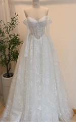 Timeless Bridal Gown Ball Gown Off The Shoulder White Lace Appliques Long Sleeves Wedding Dresses Elegant Bridal Gowns