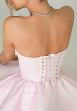 Light Pink Sweetheart Pleated Spaghetti Straps Princess Short Homecoming Dress