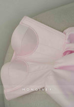 Light Pink Sweetheart Pleated Spaghetti Straps Princess Short Homecoming Dress