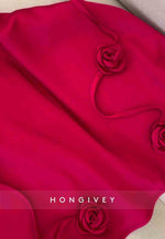 Red Spaghetti Straps Crisscross Back Short Homecoming Dress with Flowers