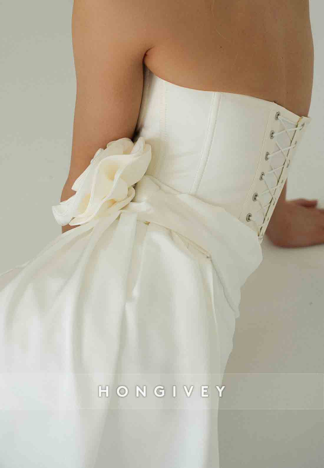 Strapless Side Draping Ruched Crisscross Back Sheath Short Homecoming Dress