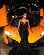 Sparkly Mermaid Sweetheart Sequined With Beads Formal Gowns Evening Maxi Prom Dress Bodycon For Women Party