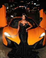 Sparkly Mermaid Sweetheart Sequined With Beads Formal Gowns Evening Maxi Prom Dress Bodycon For Women Party