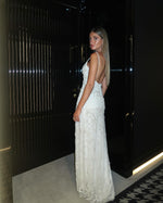 Spaghetti Straps Sleeveless Backless Applique Mermaid Prom Dress