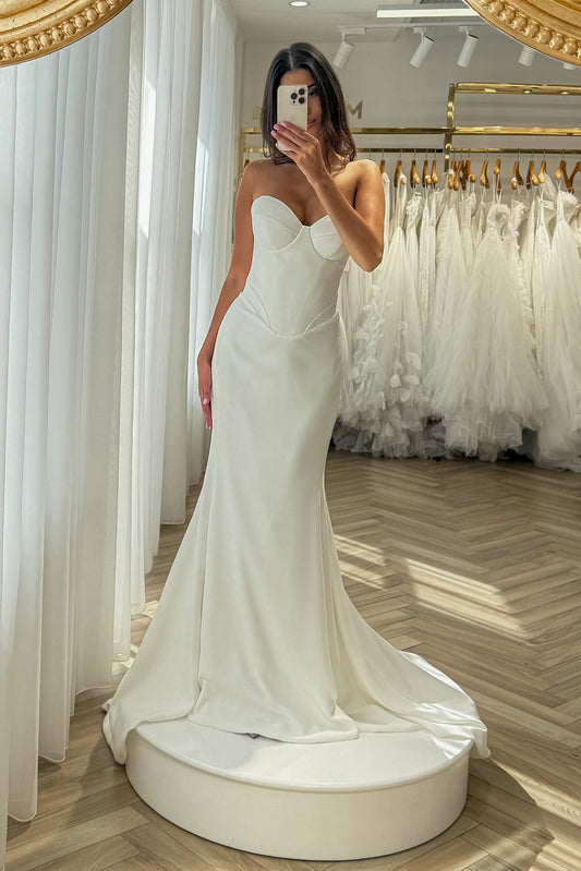 Sweetheart Sleeveless Mermaid Floor-Length Wedding Dress