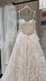 Timeless A-Line Long Wedding Dresses Lace Beaded Bridal Gowns Long Sleeves Bridal Dresses