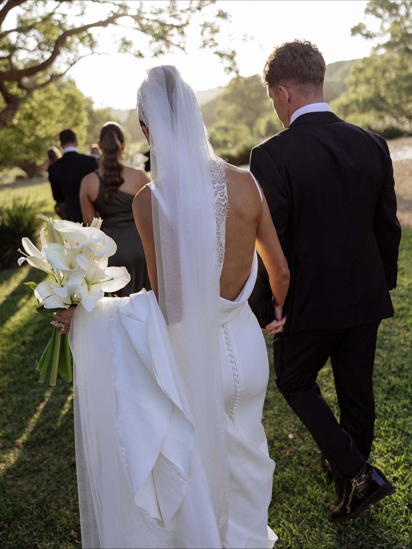 Spaghetti Strap Sleeveless Backless Mermaid Button Wedding Dress
