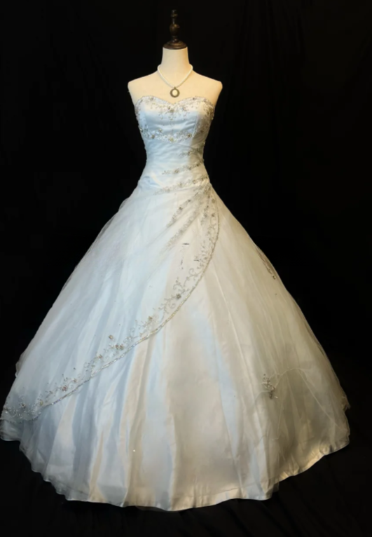 Vintage Ball Gown Tulle Long Wedding Dresses, Beaded White Bridal Gowns Sleeveless Bridal Dresses