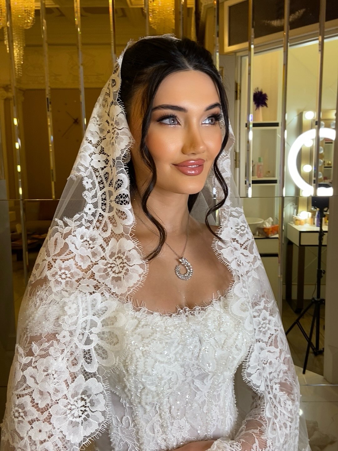 A-Line Floor-Length Off the Shoulder Long Sleeve Wedding Dress