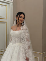 A-Line Floor-Length Off the Shoulder Long Sleeve Wedding Dress