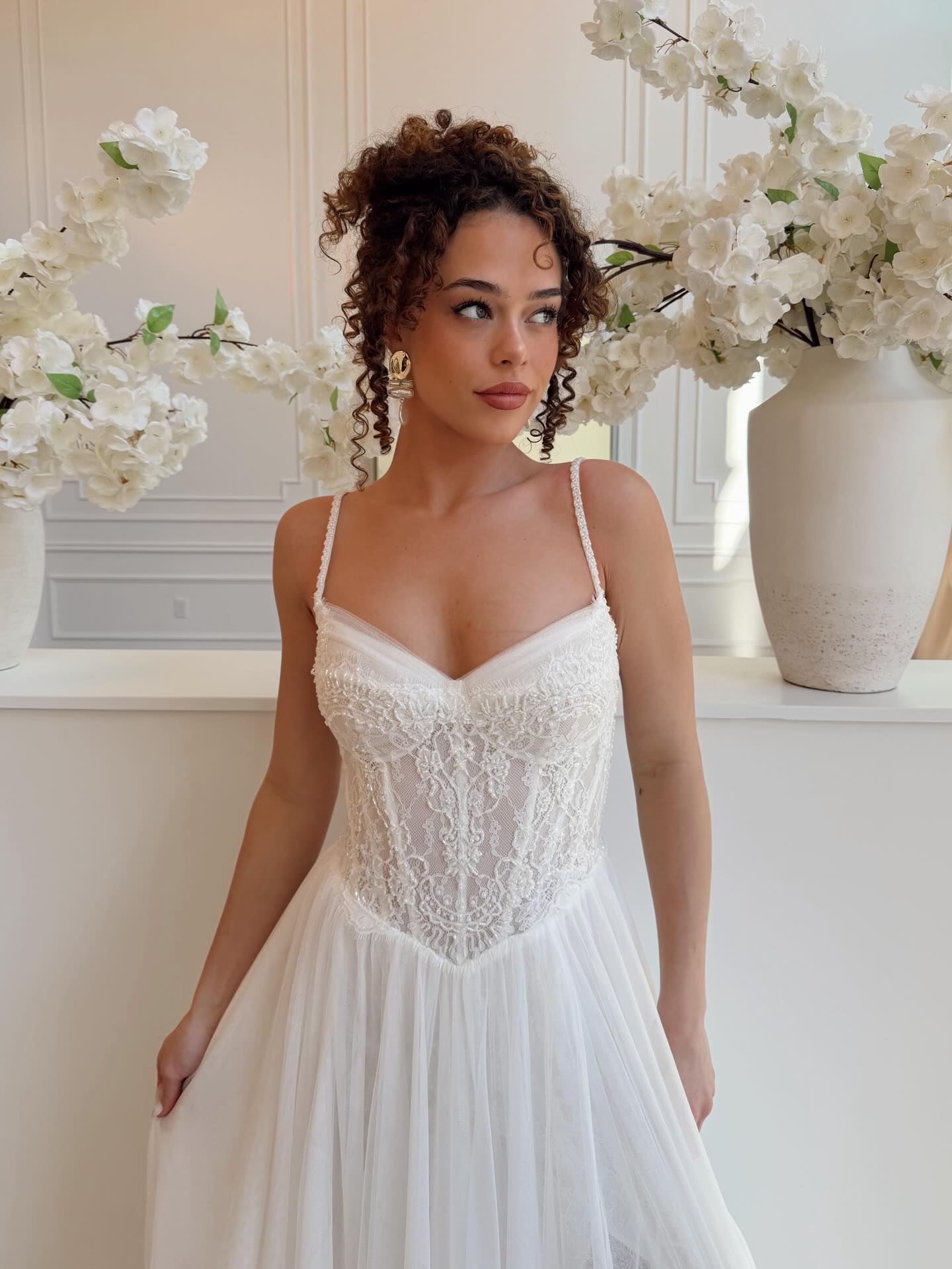 Spaghetti Strap Sleeveless A-Line Floor-Length Wedding Dress