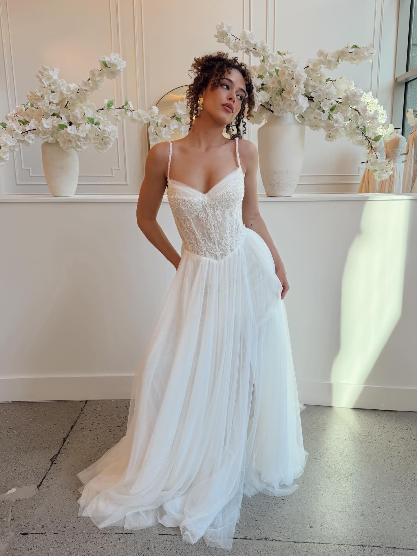 Spaghetti Strap Sleeveless A-Line Floor-Length Wedding Dress